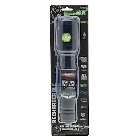 Kodiak 6000 Lumen Rechargeable Tactical Flashlight K-6KFLOOD-6/12